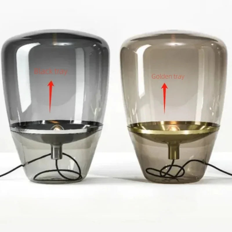 AuroraGlow – Lampe de table en verre designer scandinave