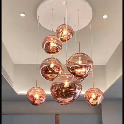 LaveLumière – Suspension LED en verre de lave soufflé