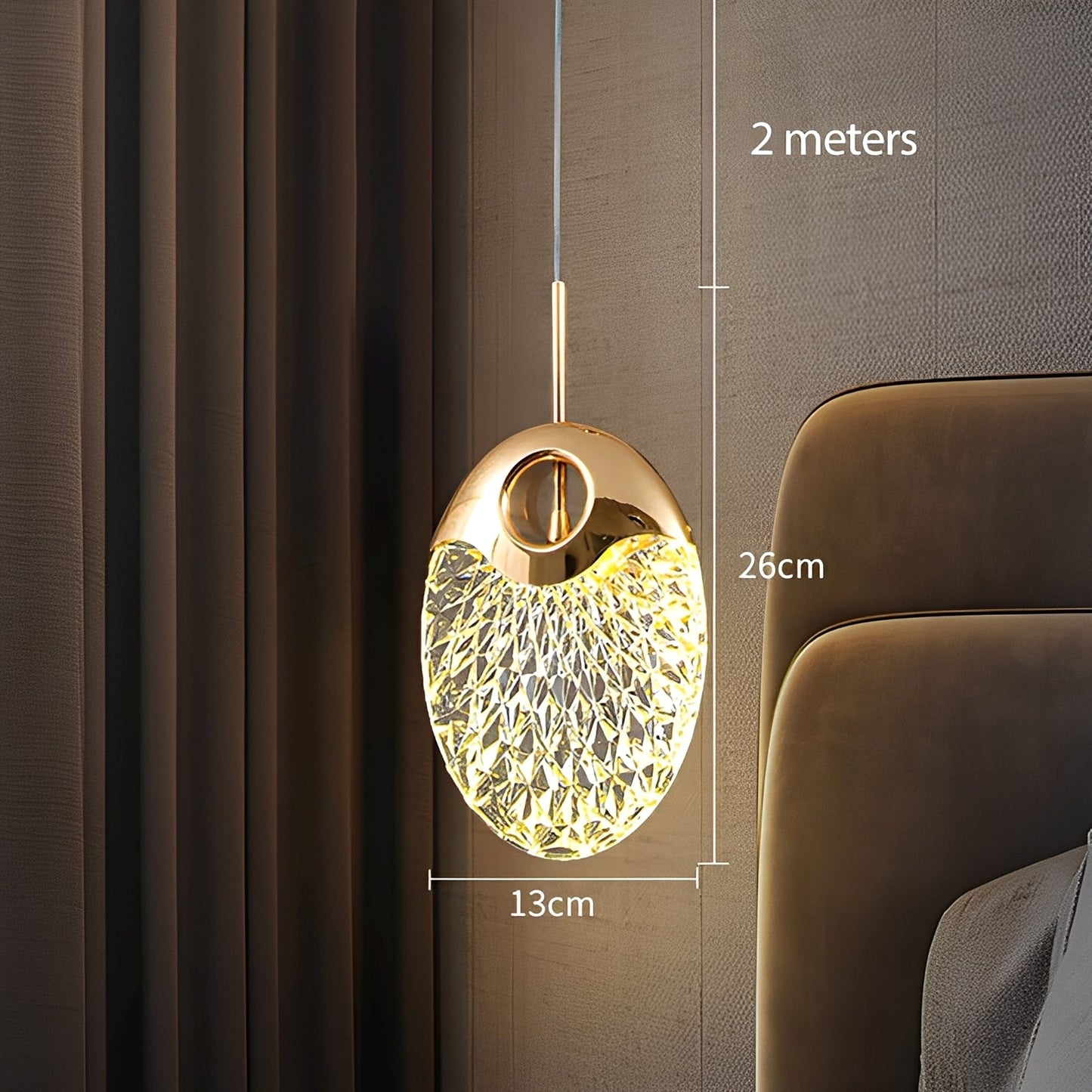 Himari – Suspension en cristal dorée