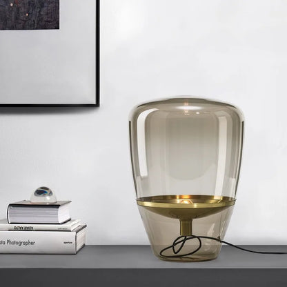 AuroraGlow – Lampe de table en verre designer scandinave