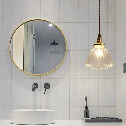 Claudine – Lustre Rétro en Laiton et Verre