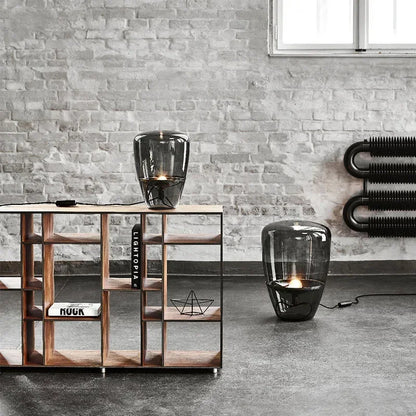 AuroraGlow – Lampe de table en verre designer scandinave