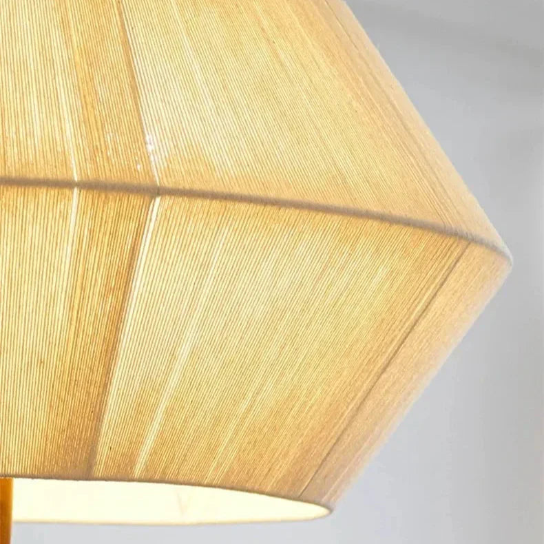 Suki – Rétro Bois Tissu Chambre-Pendelleuchte