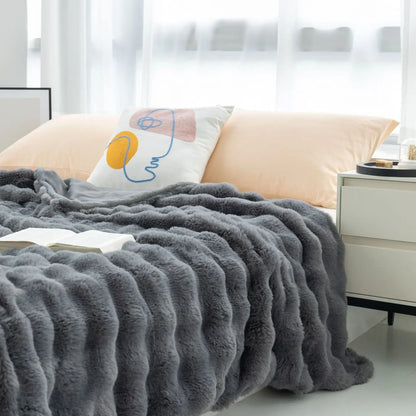 Couverture en velours à bulles pour le canapé et le bureau