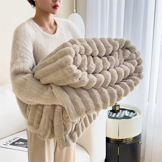 Couverture en peluche douce en velours à bulles