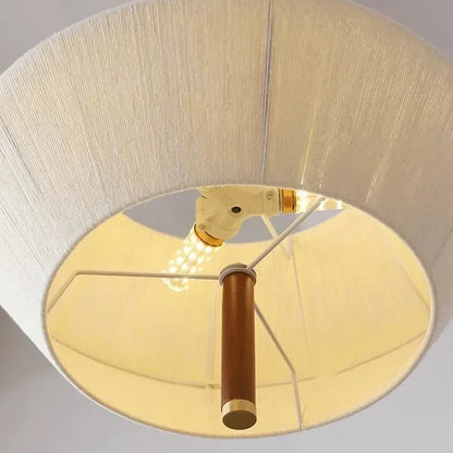 Suki – Rétro Bois Tissu Chambre-Pendelleuchte