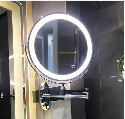 Lana – Miroir de maquillage LED avec agrandissement & contrôle de lumière tactile