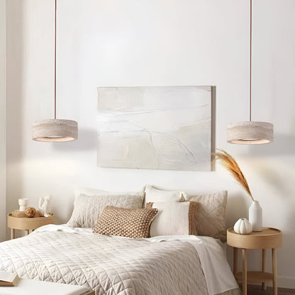 Sora – Suspension Minimaliste en Travertin