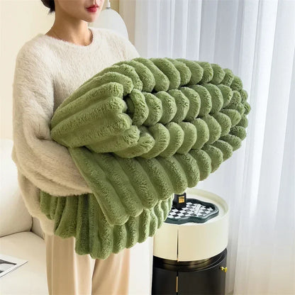 Couverture en peluche douce en velours à bulles