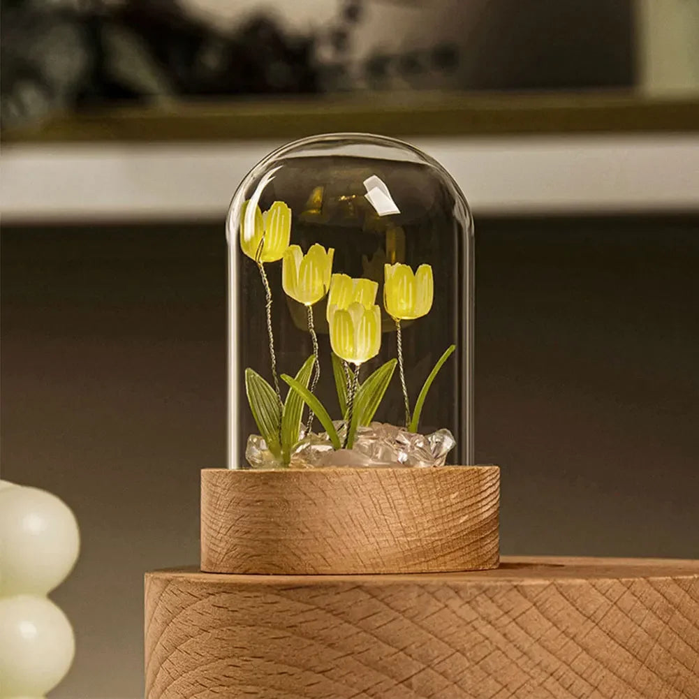 Florina – Lampe Tulipe LED Fabriquée à la Main avec Port USB