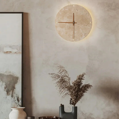 Yorin – Horloge Murale en Pierre Naturelle Wabi-Sabi