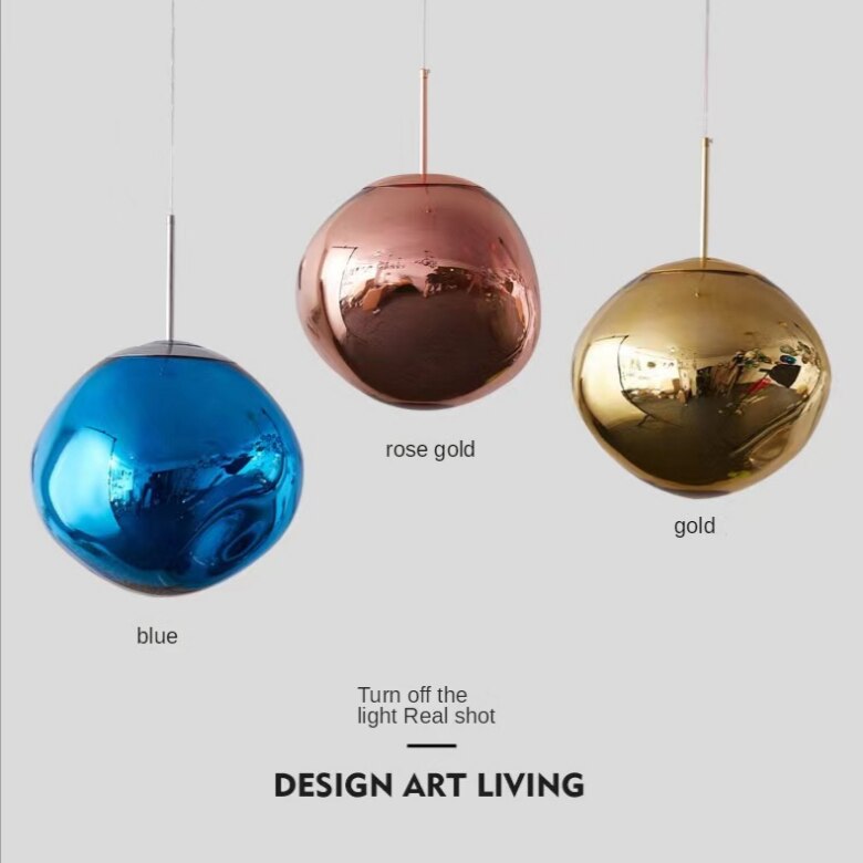 LaveLumière – Suspension LED en verre de lave soufflé