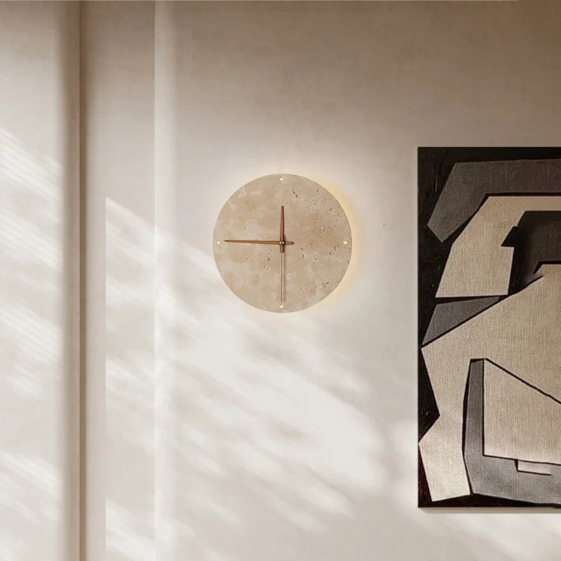 Yorin – Horloge Murale en Pierre Naturelle Wabi-Sabi