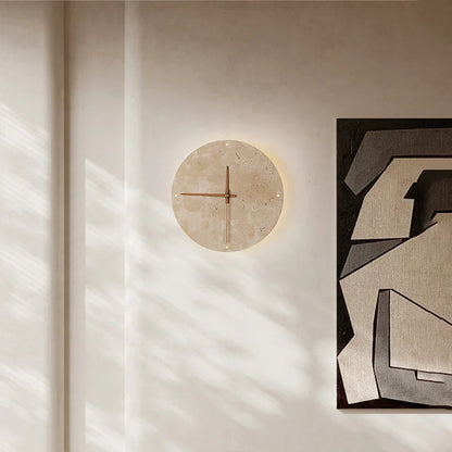 Yorin – Horloge Murale en Pierre Naturelle Wabi-Sabi