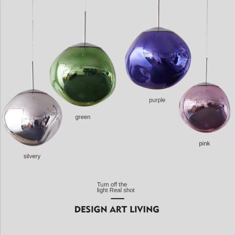 LaveLumière – Suspension LED en verre de lave soufflé