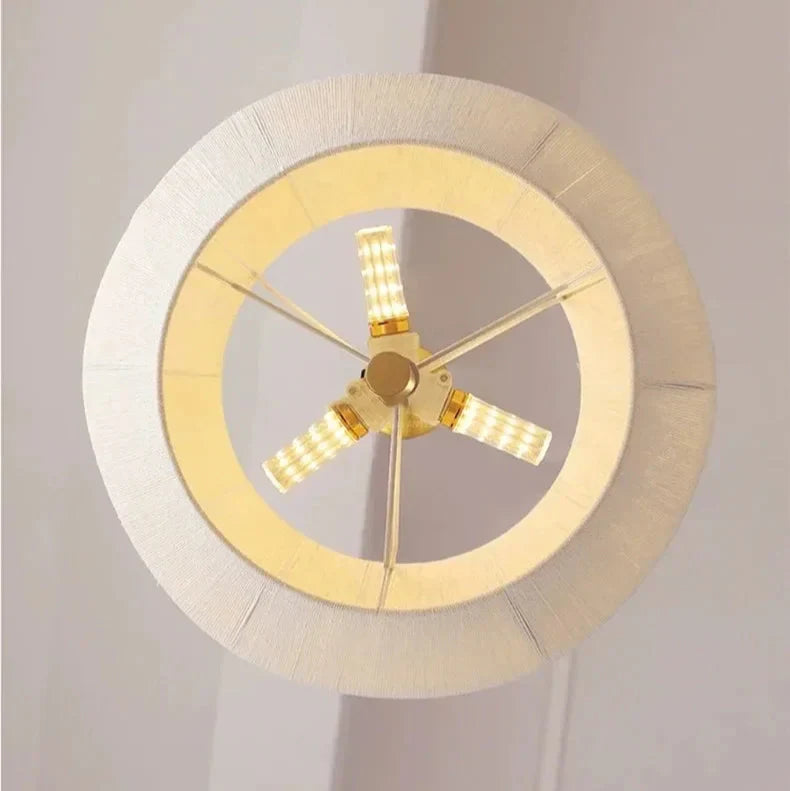 Suki – Rétro Bois Tissu Chambre-Pendelleuchte