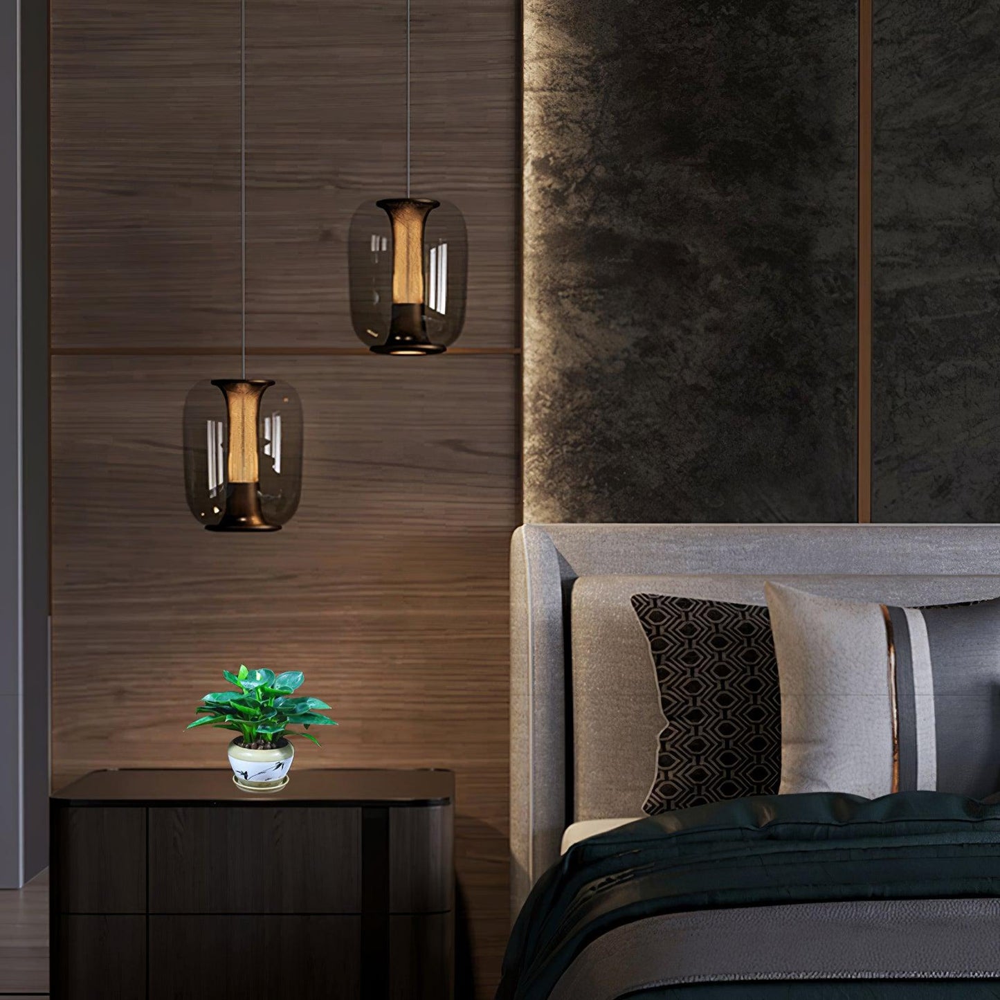 Savanna – Élégante suspension en verre pour espaces de vie élégants