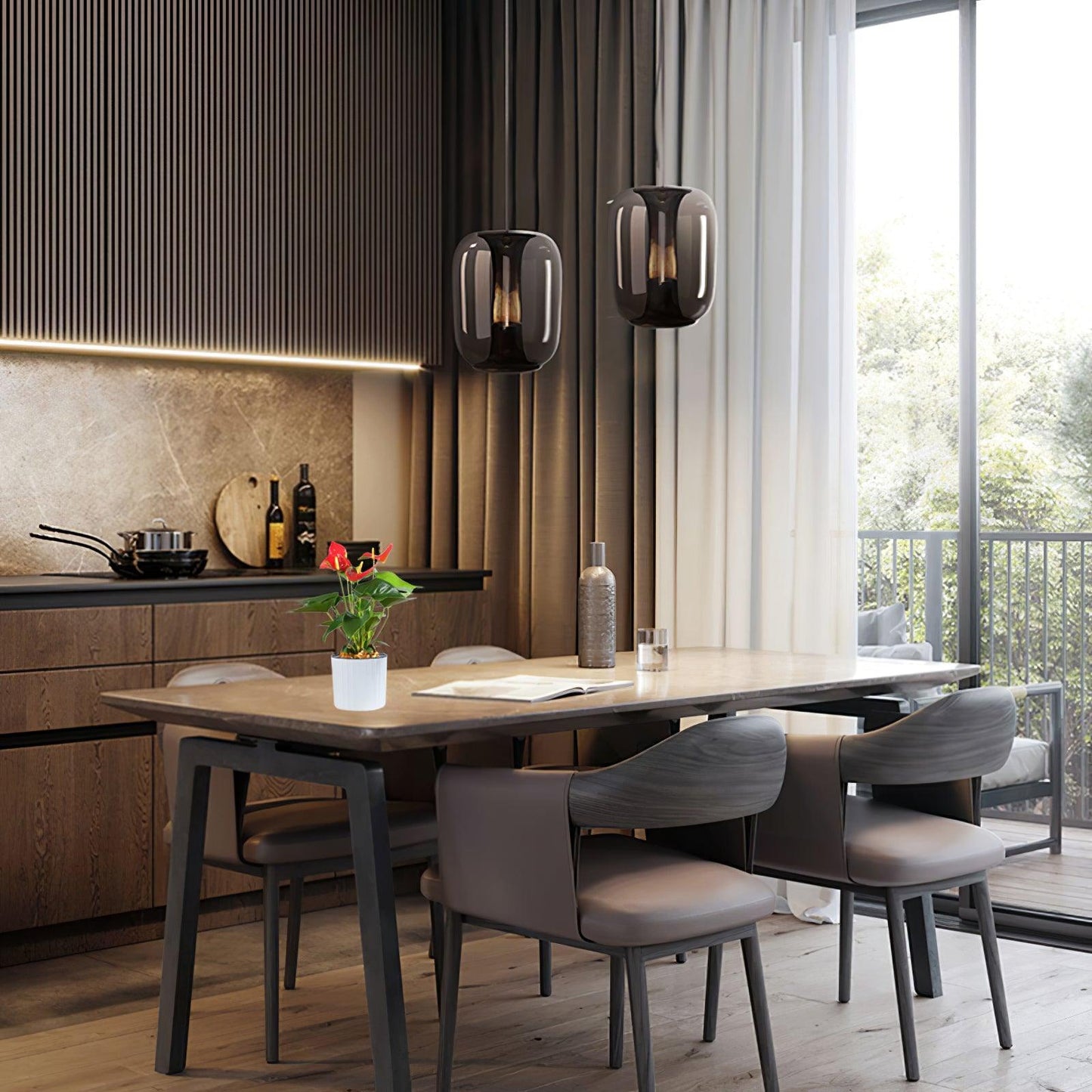 Savanna – Élégante suspension en verre pour espaces de vie élégants