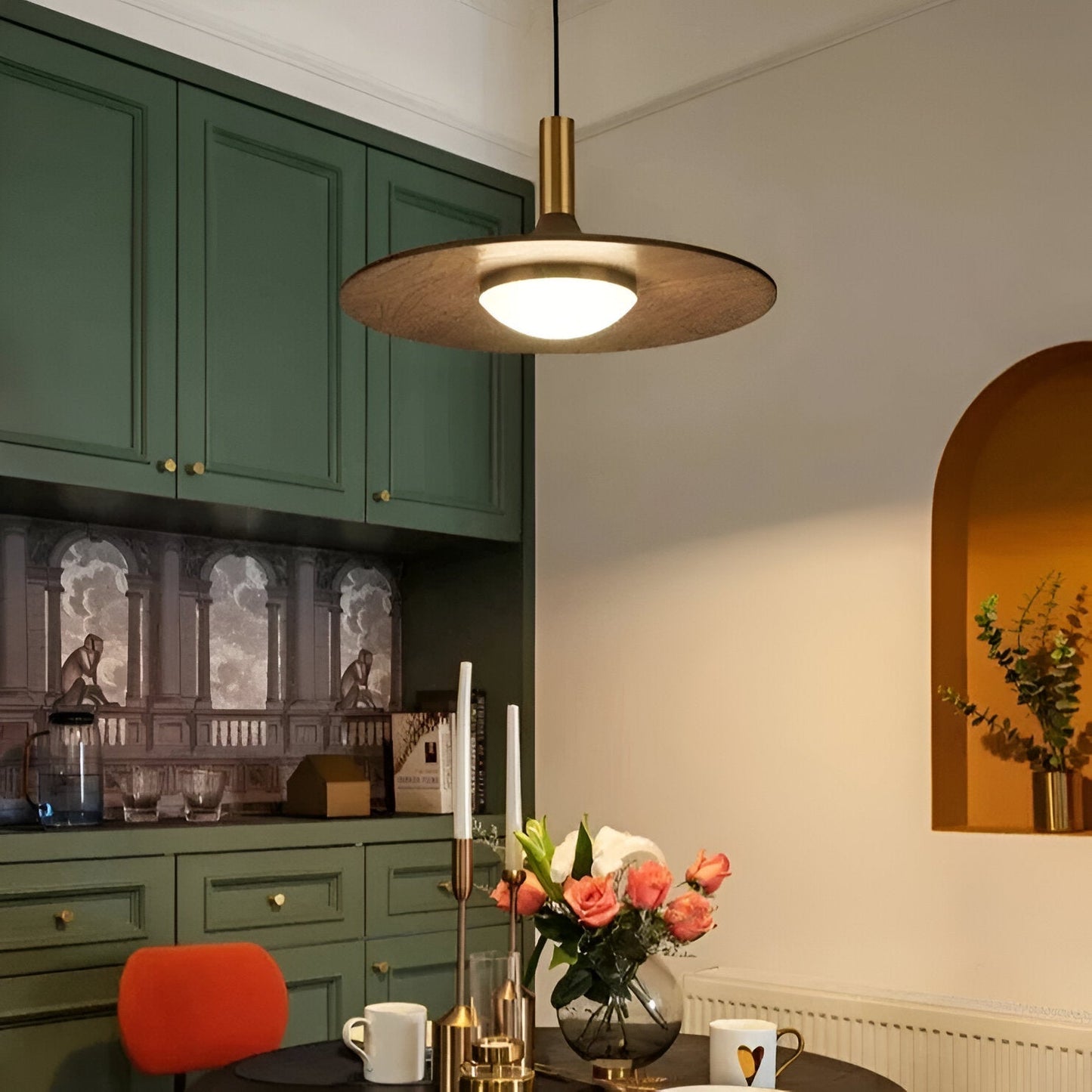 Jared – Bois de Noyer Tout Cuivre Suspension