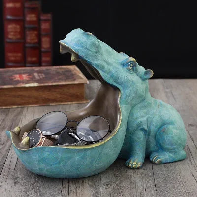 Vase décoratif porte-monnaie hippopotame