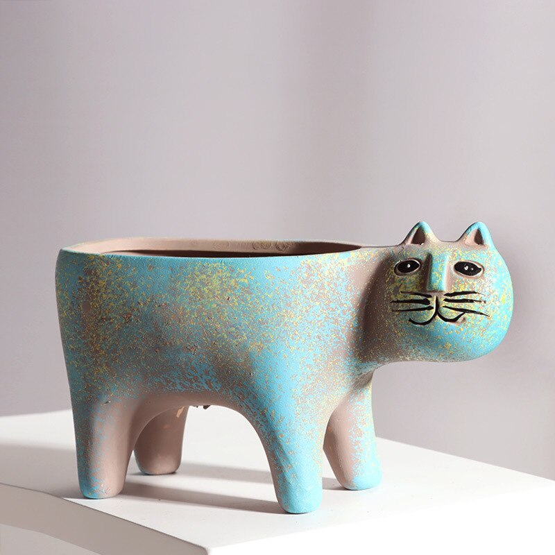 Pots de fleurs en céramique en forme de chat – Touche mignonne pour votre intérieur