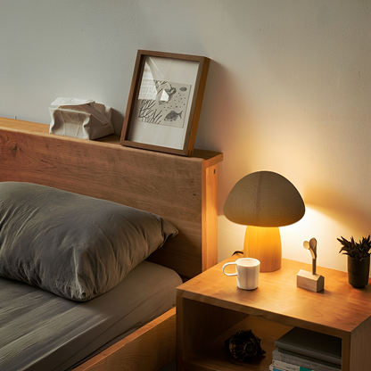 Toshi – Mignonne Lampe de Nuit LED en Bois de Champignon