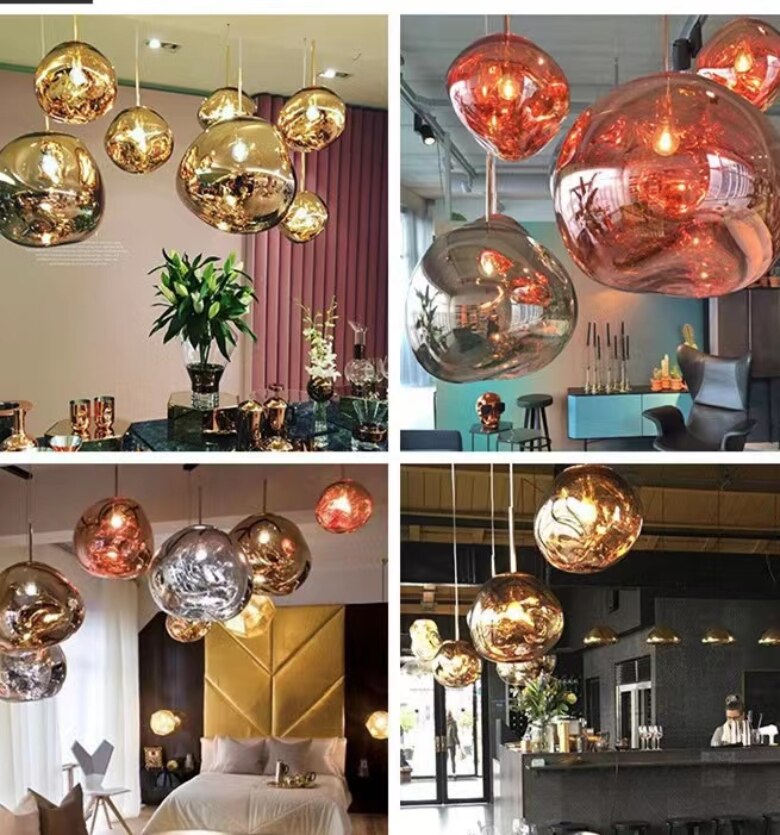 LaveLumière – Suspension LED en verre de lave soufflé