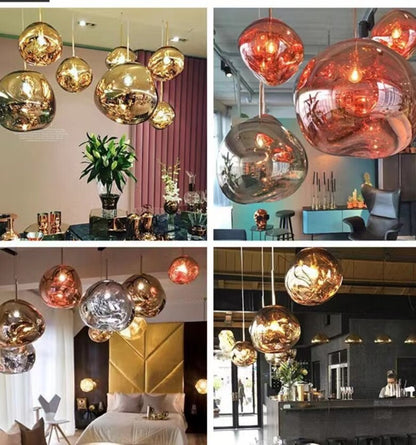 LaveLumière – Suspension LED en verre de lave soufflé