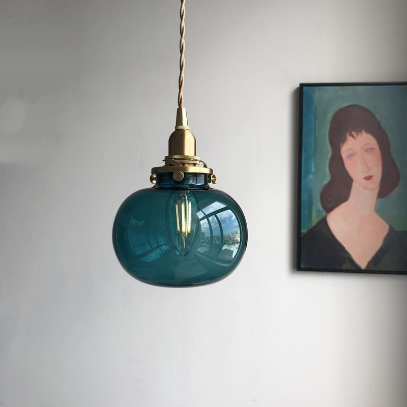 Mitsue – Suspension en verre et laiton rétro japonais