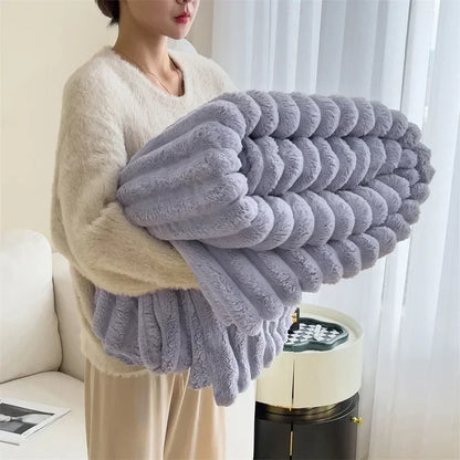 Couverture en peluche douce en velours à bulles