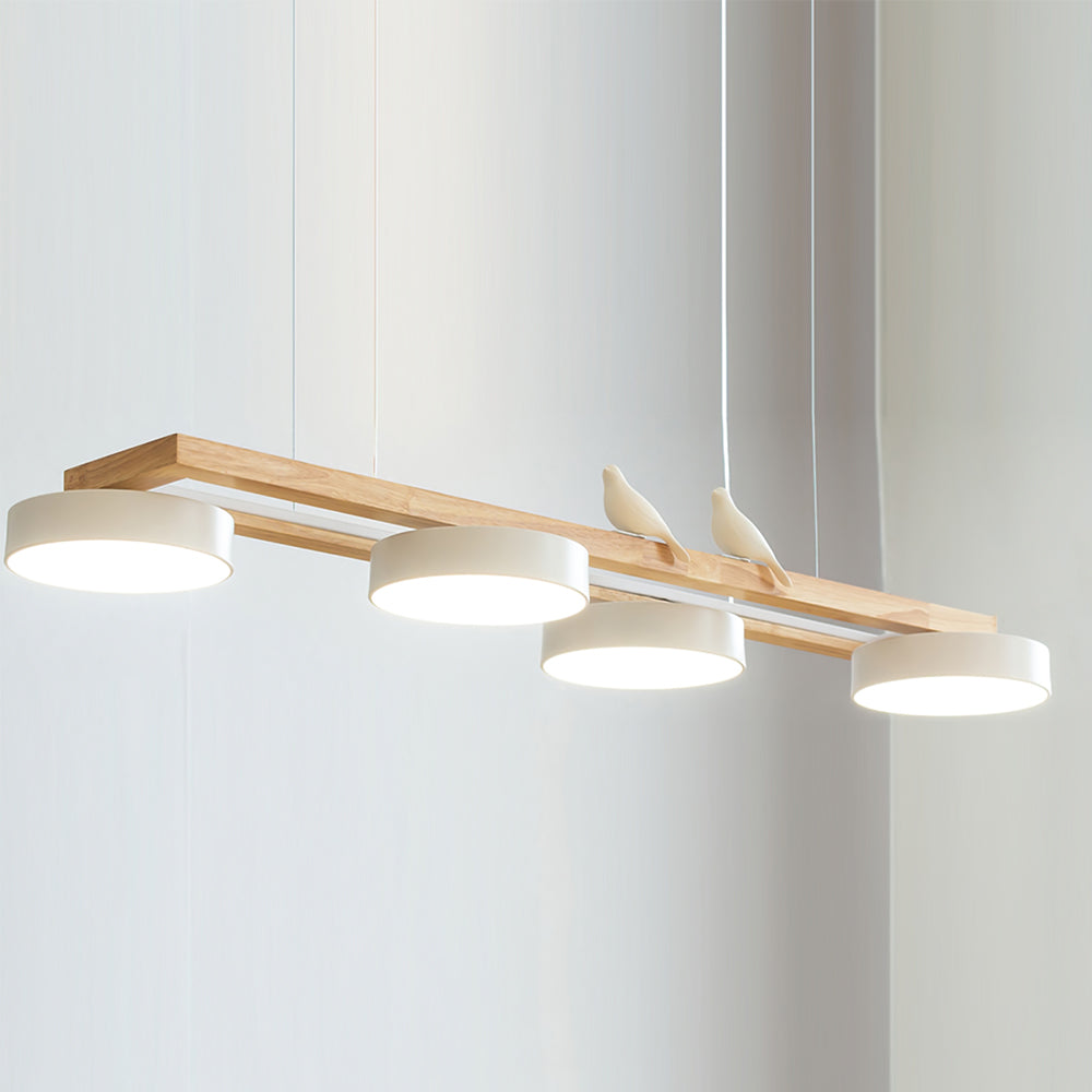 Elian – Lustre LED moderne en bois massif