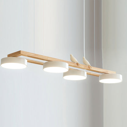 Elian – Lustre LED moderne en bois massif