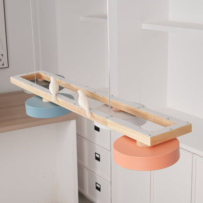 Elian – Lustre LED moderne en bois massif