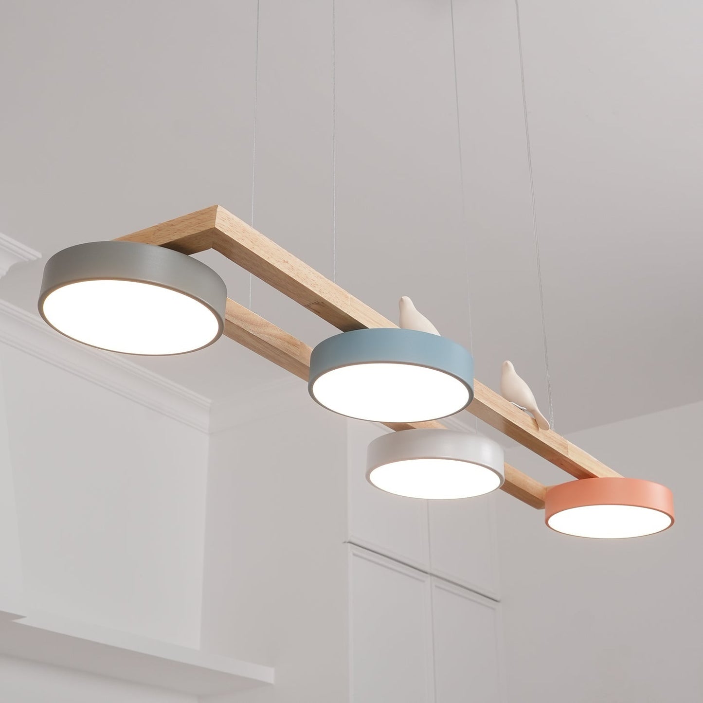 Elian – Lustre LED moderne en bois massif