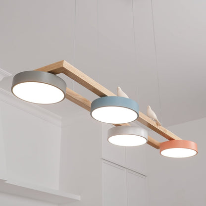 Elian – Lustre LED moderne en bois massif