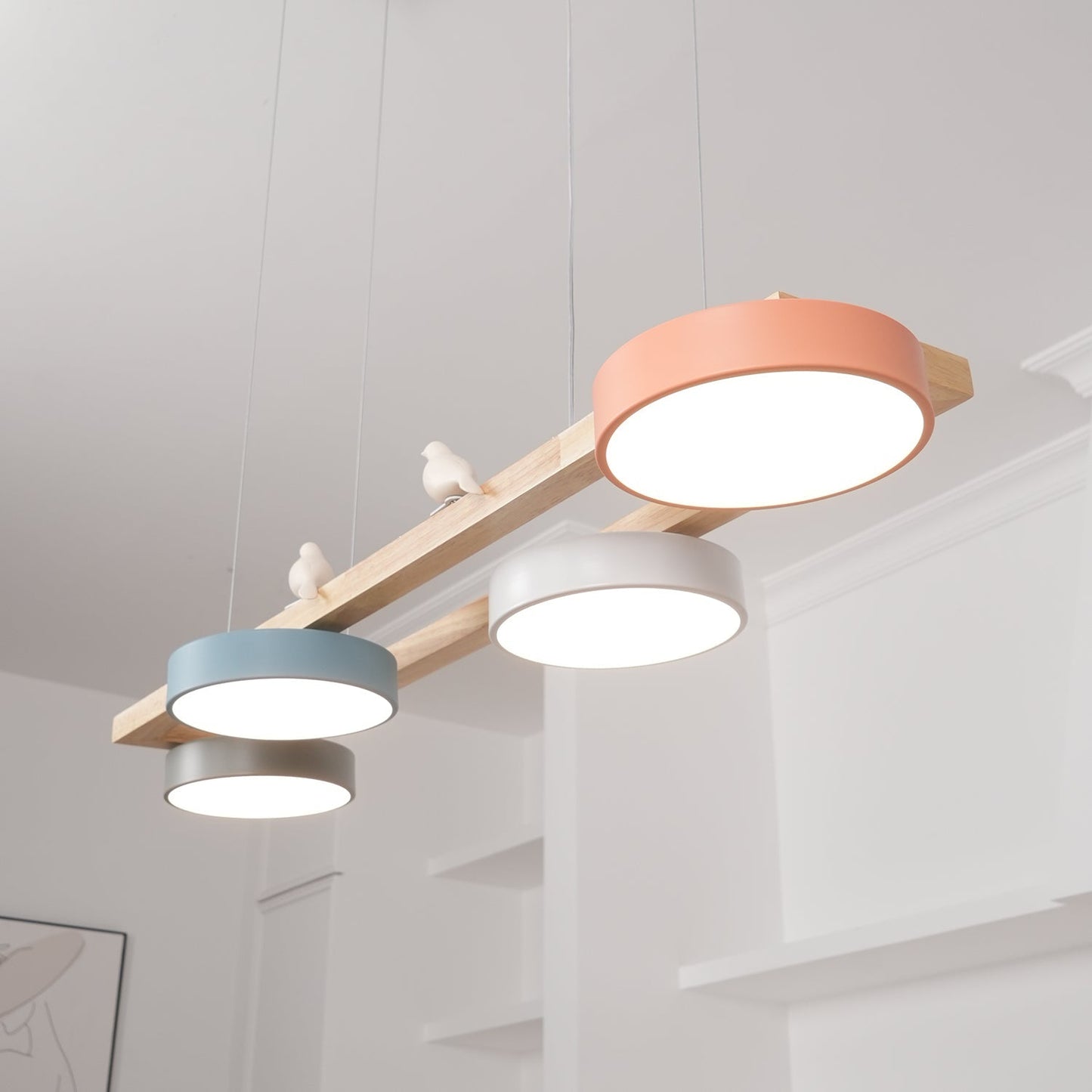 Elian – Lustre LED moderne en bois massif