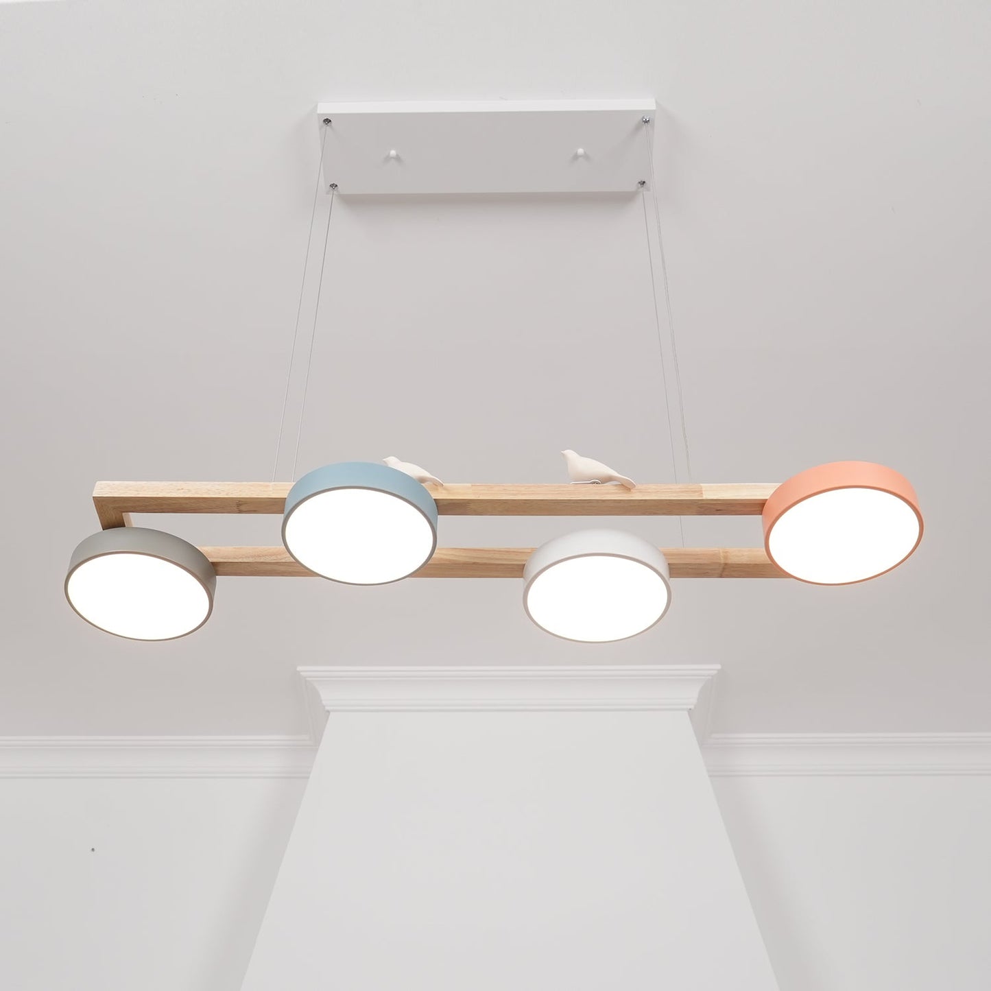 Elian – Lustre LED moderne en bois massif
