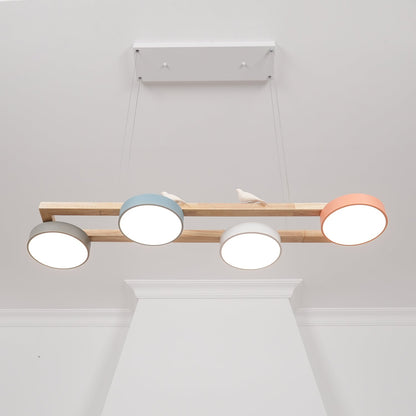 Elian – Lustre LED moderne en bois massif