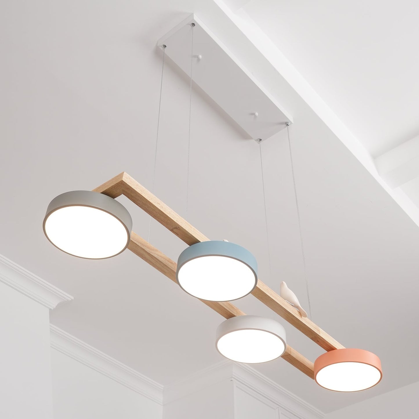Elian – Lustre LED moderne en bois massif