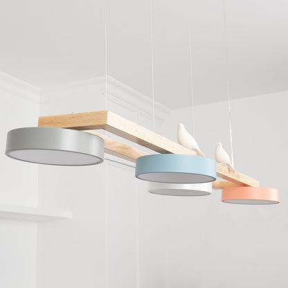Elian – Lustre LED moderne en bois massif