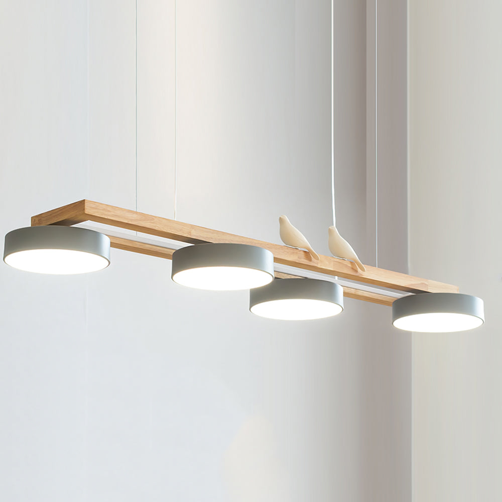 Elian – Lustre LED moderne en bois massif
