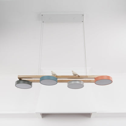 Elian – Lustre LED moderne en bois massif