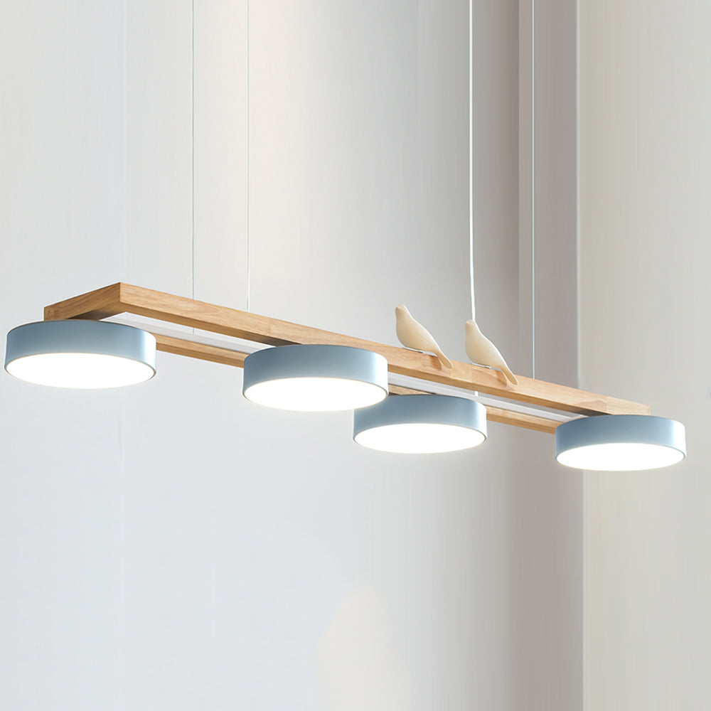 Elian – Lustre LED moderne en bois massif