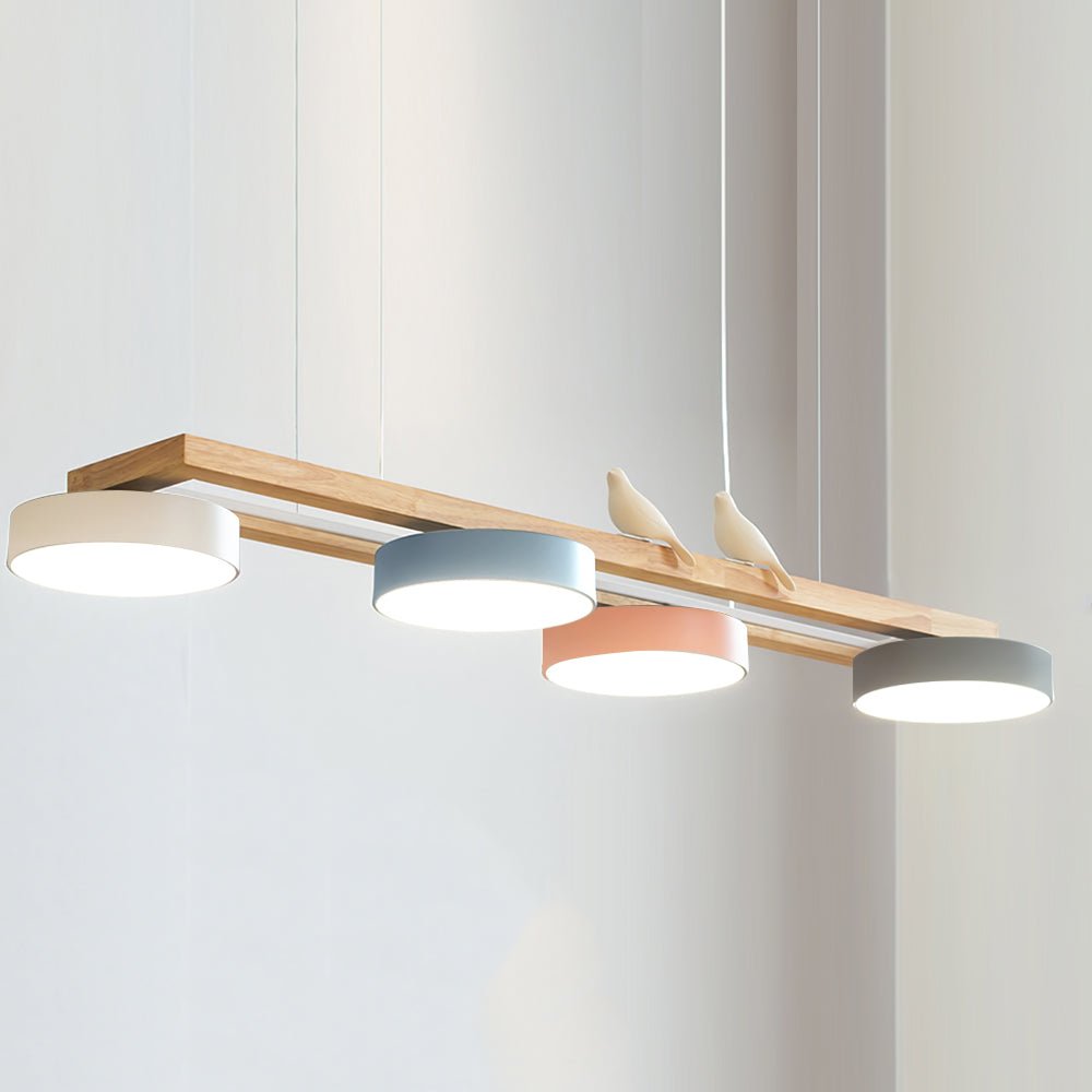 Elian – Lustre LED moderne en bois massif