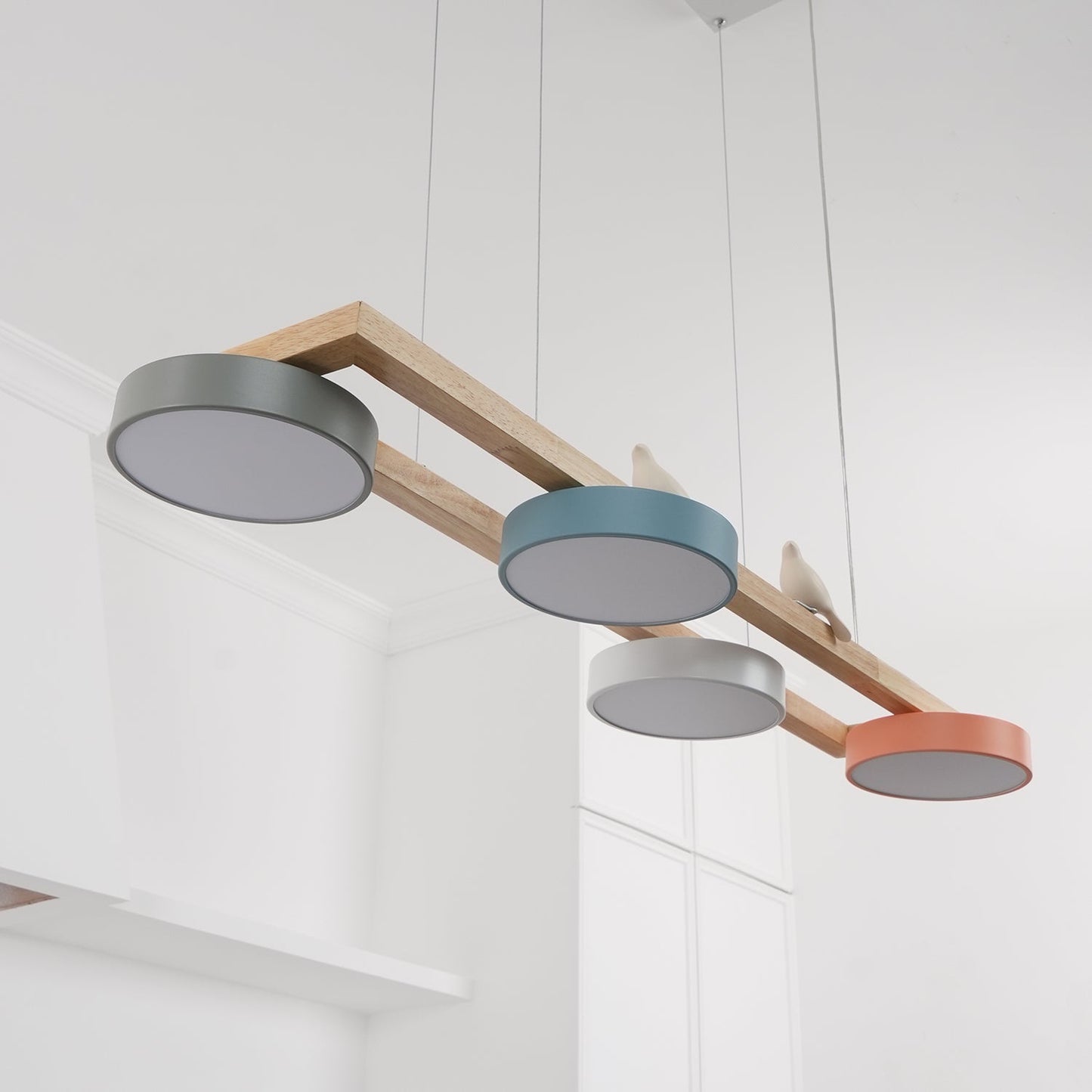 Elian – Lustre LED moderne en bois massif