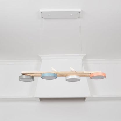 Elian – Lustre LED moderne en bois massif