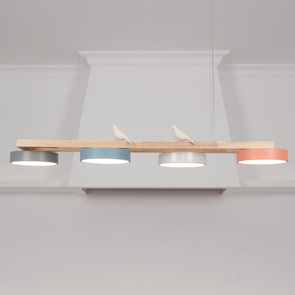Elian – Lustre LED moderne en bois massif
