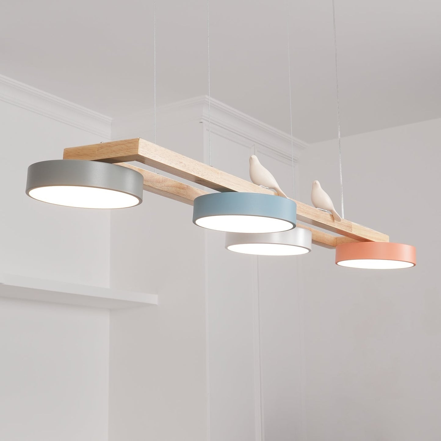 Elian – Lustre LED moderne en bois massif