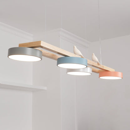Elian – Lustre LED moderne en bois massif