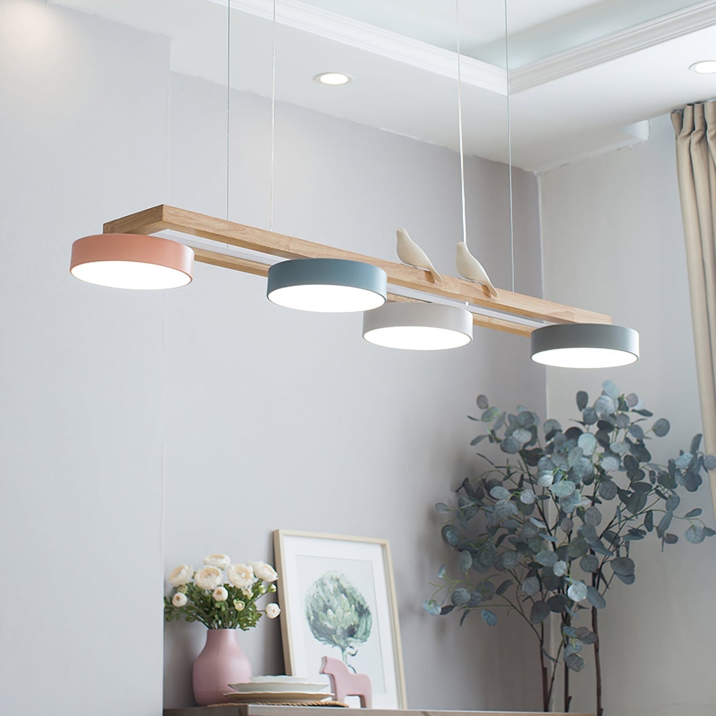 Elian – Lustre LED moderne en bois massif